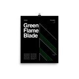 Green Flame Blade Poster