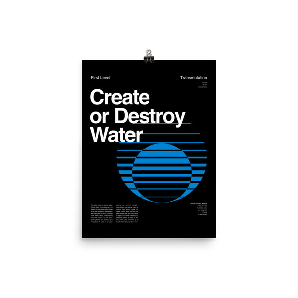 Create or Destroy Water Poster