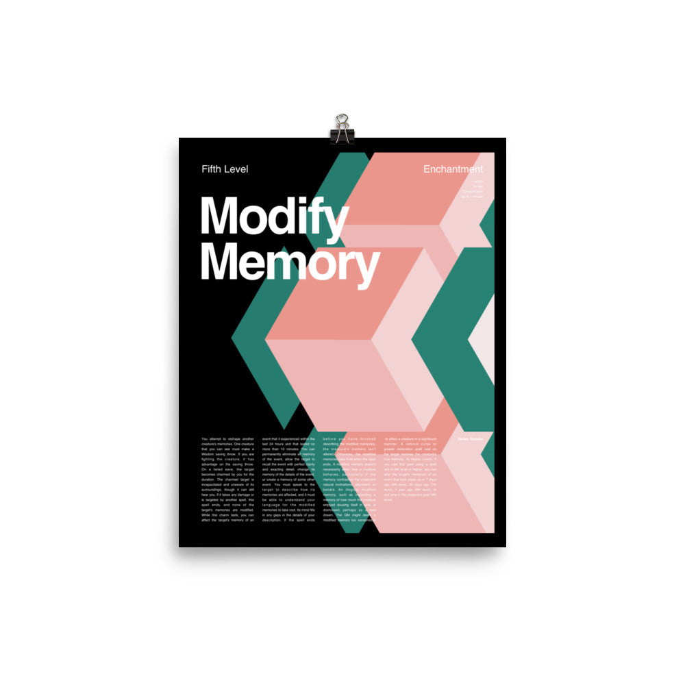 Modify Memory Poster – Modern Arcana